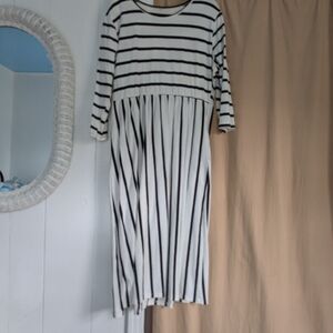 Striped Black and White Dress